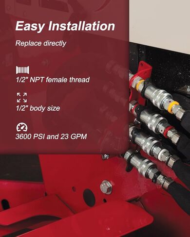 1/2" Body ISO 5675 Pioneer Style Hydraulic Quick Connector, 1/2" NPT Female, Push to Connect Hydraulic Coupler with Mounting Bracket, Fit for Bobcat John Deere Skid Steer Attachments in Saudi Arabia