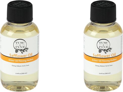 Tusc & Pine Pine Safflower Oil للطلاء - زجاجة 16.9 أوقية - وسط الطلاء للفنانين المحترفين ، تعزيز التدفق والشفافية ، أرق خالي من المذيبات ، مكبوتة على دفعات صغيرة في ولاية كارولينا الشمالية in Kuwait