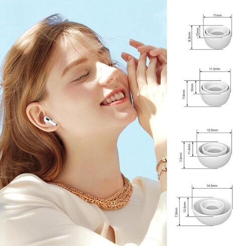4 أزواج من أطراف الأذن من الإسفنج الذكي لأجهزة AirPods Pro الجيل الثاني/الأول مع صندوق تخزين محمول وقلم تنظيف، لا يوجد ألم في أطراف الأذن من السيليكون، إلغاء أفضل للضوضاء، سماعات بديلة، أبيض in Kuwait