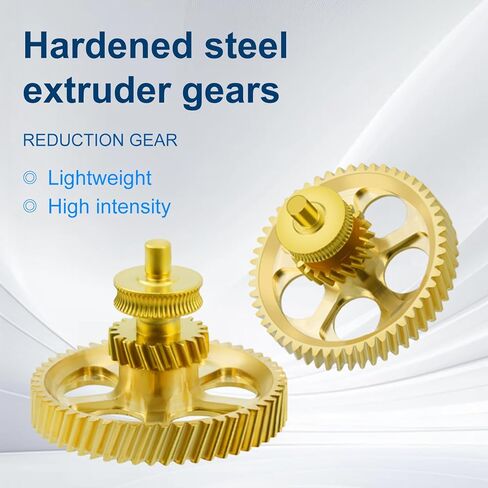 Full Metal - Gold DLC - Slant Gear - Kit Brass Extruder Gear Compatible with BambuLab P1P/P1S/X1C/X1E 3D Printers,Golden RNC Nano Coating Hardened Steel Panda Extruder Gear in Saudi Arabia