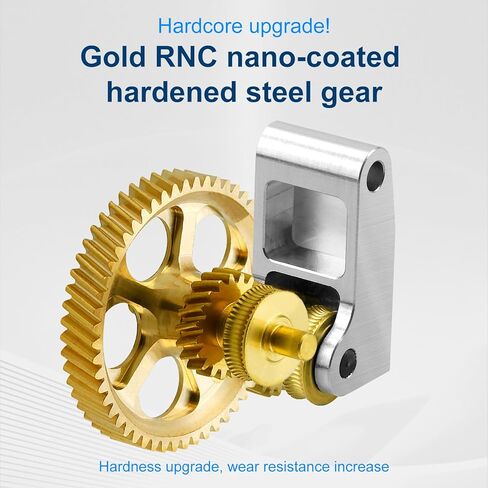 Full Metal - Gold DLC - Slant Gear - Kit Brass Extruder Gear Compatible with BambuLab P1P/P1S/X1C/X1E 3D Printers,Golden RNC Nano Coating Hardened Steel Panda Extruder Gear in Saudi Arabia