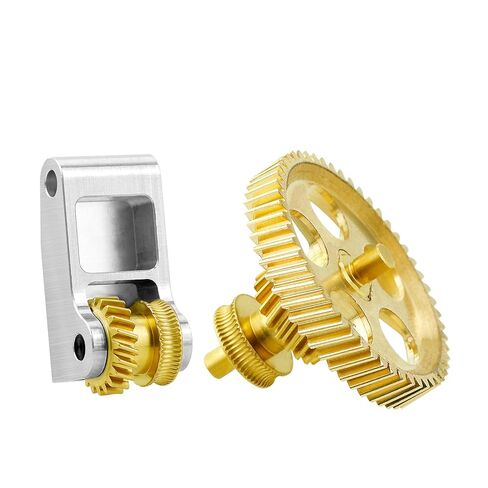 Full Metal - Gold DLC - Slant Gear - Kit Brass Extruder Gear Compatible with BambuLab P1P/P1S/X1C/X1E 3D Printers,Golden RNC Nano Coating Hardened Steel Panda Extruder Gear in Saudi Arabia
