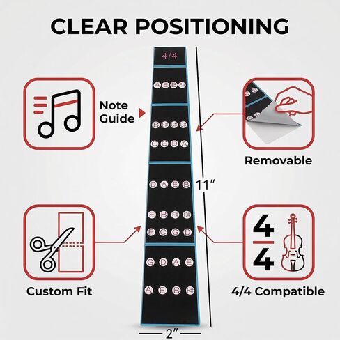 Violin Tape Fingerboard for 4/4 Violin, Position Marker Strips for First to Third Position, Removable Adhesive Guides for Practice, 3 Sheets in Saudi Arabia