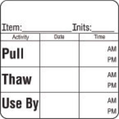 Pull/Thaw/Use by Labels White Freezer Black Imprint - 2" L x 2" H 500 Per Roll in Saudi Arabia