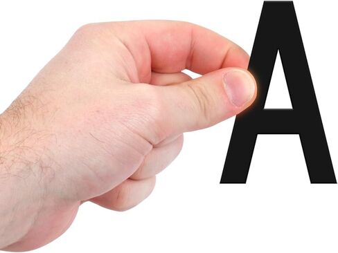 SmartSign Letter Stickers A-Z Kit Die-Cut Vinyl Letter Labels | 260 Pieces Kit, 6" Character Height, Black, Made in USA in Saudi Arabia