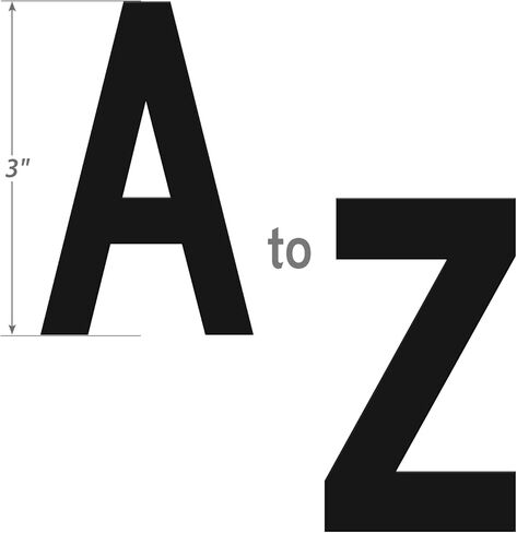 SmartSign Letter Stickers A-Z Kit Die-Cut Vinyl Letter Labels | 260 Pieces Kit, 6" Character Height, Black, Made in USA in Saudi Arabia