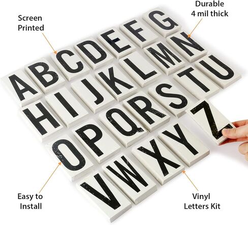ملصقات حروف SmartSign A- Z ملصقات مايلر فينيل أبجدية | طقم مكون من 1300 قطعة، ارتفاع الشخصية 3.5 سم، أسود، صنع في الولايات المتحدة الأمريكية in Saudi Arabia