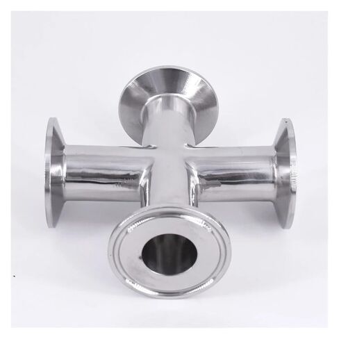 1" 25mm Pipe OD x 1.5" Tri Clamp Cross 4 Ways Splitter SUS 304 Stainless Fitting in Saudi Arabia