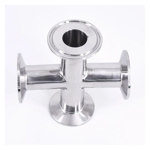 1" 25mm Pipe OD x 1.5" Tri Clamp Cross 4 Ways Splitter SUS 304 Stainless Fitting in Saudi Arabia