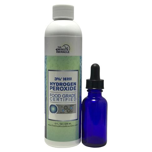 3% Hydrogen Peroxide Food Grade - 8 oz with 1 Bottle Dropper. Recommended by The One Minute Cure Book. Our Brand OMM is The Choice by Professional, Alternative Medicine, and Homeopathic Communities. in Kuwait