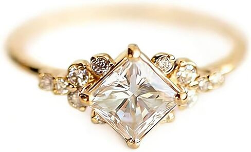 Vintage Ring Gold Engagement Ring Diamond Wedding Ring 14k Gold Milgrain Band for Women Girls in Saudi Arabia