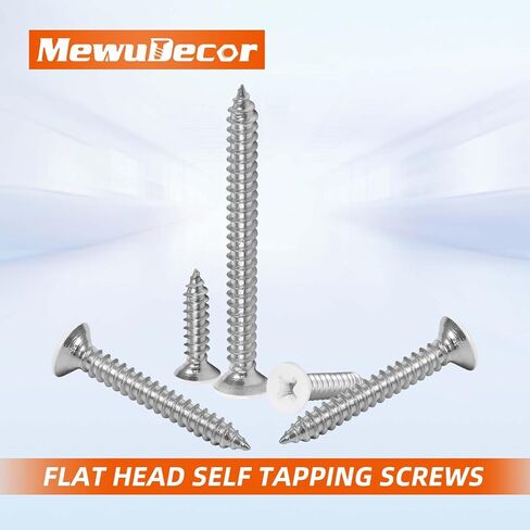 MewuDecor #12 x 1 Flat Head Wood Screw, Sheet Metal Screws, Stainless Steel 18-8 (304), Black Finish, 50 PCS in Saudi Arabia