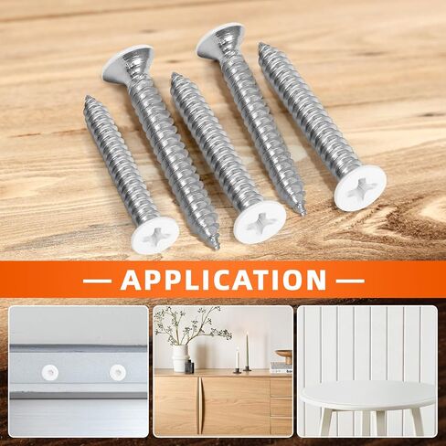 MewuDecor #12 x 1 Flat Head Wood Screw, Sheet Metal Screws, Stainless Steel 18-8 (304), Black Finish, 50 PCS in Saudi Arabia