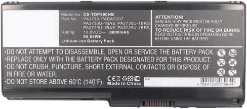 Replacement Battery for Toshib'a PA3729U-1BAS,PA3729U-1BRS,PA3730,PA3730U-1BAS,PA3730U-1BRS,PABAS207,8800mAh in Saudi Arabia