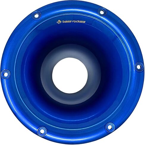 Bass Rockers 2" Throat 5.65" Exit Colorful Horn Wave Guide UV Resistant Chrome Finish for Bolt on Compression Driver 5.3" Height (Blue) 4 Pack in Saudi Arabia