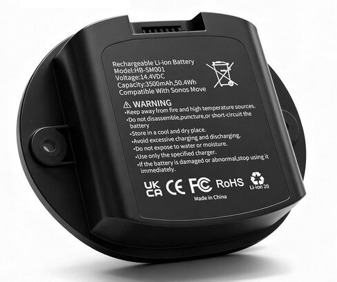 3500mAh Replacement Battery for Sonos Move Series Bluetooth Speaker, Compatible with Sonos Move, Move 2, MOVE1US1, MOVE1US1BLK, MOVE2US1, MOVE2US1BLK, Replace PN 111-00001, IP-03-6802-001 in Saudi Arabia