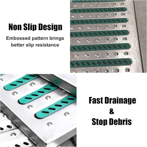 3 PCS Heavy Duty 304 Stainless Steel Drain Grate - 68.5" Channel Drain Covers, Durable Floor Drain Grating, Sewer Lids for Efficient Water Drainage (20x58cm / 7.9"x22.9") in Kuwait