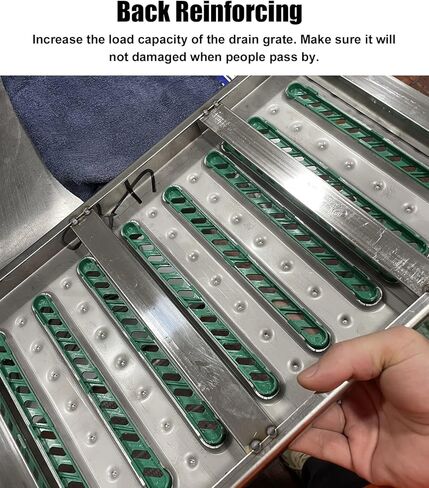 3 PCS Heavy Duty 304 Stainless Steel Drain Grate - 68.5" Channel Drain Covers, Durable Floor Drain Grating, Sewer Lids for Efficient Water Drainage (20x58cm / 7.9"x22.9") in Kuwait