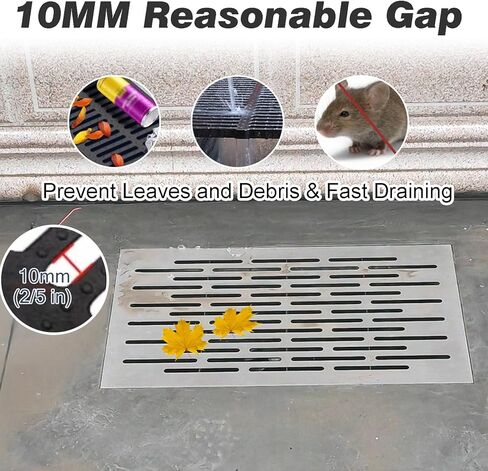 10x10cm Garden Trench Drain Cover with Frame, Concrete Catch Basin Grate for Patio, Deck, Yard, Square Sewer Grating, Garage Floor Drainage Channel Cover in Saudi Arabia