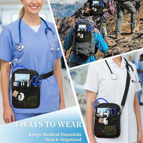 2 Pack Nurse Fanny Pack for Work Waterproof Medical Belt Bag with Multi Pockets Nursing Organizer for Stethoscope Scissors Supplies Nurse Appreciation Gift for Nurses Week Healthcare Workers in Saudi Arabia