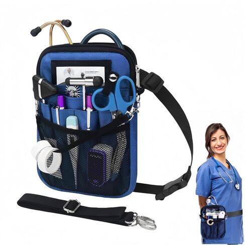 Yodilala Nurse Fanny Pack,Nurse Essentials,Clinical Nursing Bag, Utility Belt Bag for Stethoscopes Holder,Bandage Scissors and Other Medical Supplies（Blue） in Kuwait