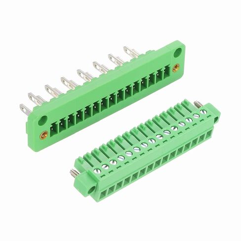 MECCANIXITY 2Set 6-Pin 3.81mm موصلات كتلة طرفية لولبية قابلة للتوصيل، PA66 300V 8A موصلات طرفية PCB عبر الجدار 26-14AWG كابل لوحدات طاقة أتمتة الإلكترونيات DIY in Kuwait