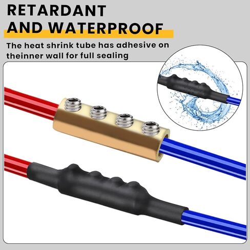 10 Pcs 6 AWG 80A Gauge Wire Connectors Nut Kit with 40 Pcs Screws, 10 Pcs Heat Shrink Tube and Wrench, 80A Quick Terminal for Splicing and Wiring, Circuit Connector in Saudi Arabia