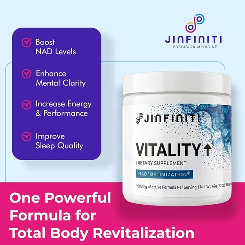 Jinfiniti Vitality↑NAD+ Optimization - تركيبة تحسين NAD+ حاصلة على براءة اختراع ومعتمدة سريريًا in Saudi Arabia