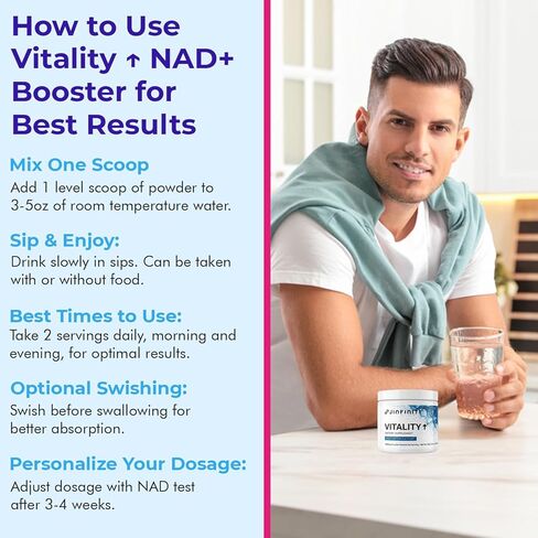 Jinfiniti Vitality↑NAD+ Optimization - تركيبة تحسين NAD+ حاصلة على براءة اختراع ومعتمدة سريريًا in Saudi Arabia