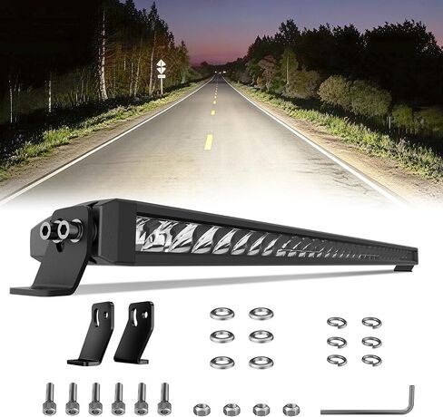 4WDKING 12 Inch Slim LED Light Bar, 90W Spot Flood Combo Beam, Screwless Design, IP68&IP69K Waterproof, Super Bright Off Road Driving Lamp Fog Lights for Truck Pickup ATV UTV SUV Golf Cart Boat in Kuwait