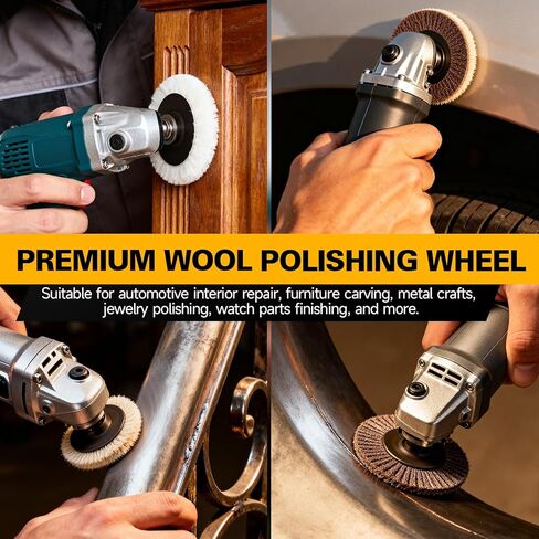 5 Pack 3 Inch Wool Felt Polishing Wheel Discs for Angle Grinder - Buffing Pads for Metal, Aluminum, Stainless Steel, Chrome, Jewelry, Automotive Polishing in Saudi Arabia