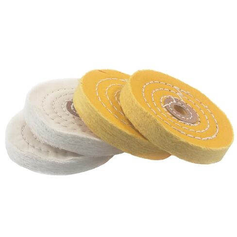 4'' Cotton Buffing Wheels, 4 Pcs 1/2'' Arbor Hole Abrasive Buffing Polishing Wheel for Jewelry, Jade, Aluminum. fits Bench Grinder, Die Grinder in Saudi Arabia