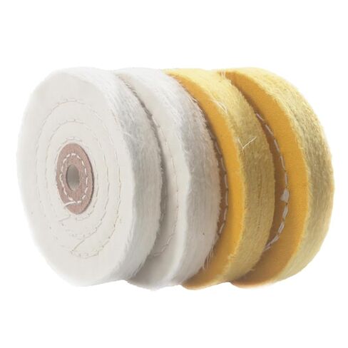 4'' Cotton Buffing Wheels, 4 Pcs 1/2'' Arbor Hole Abrasive Buffing Polishing Wheel for Jewelry, Jade, Aluminum. fits Bench Grinder, Die Grinder in Saudi Arabia