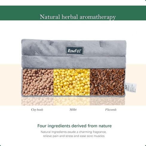 وسادة تسخين قابلة للاستخدام في الميكروويف من رومفوكس لتخفيف الآلام، حرارة رطبة للتشنجات والعضلات والمفاصل والظهر والرقبة والكتفين، وسادة ضغط حراري، للعلاج الساخن والبارد (11.8 * 5.9 غير معطرة) in Kuwait