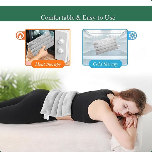 وسادة تسخين قابلة للاستخدام في الميكروويف من رومفوكس لتخفيف الآلام، حرارة رطبة للتشنجات والعضلات والمفاصل والظهر والرقبة والكتفين، وسادة ضغط حراري، للعلاج الساخن والبارد (11.8 * 5.9 غير معطرة) in Kuwait