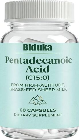 60 Servings of Pentadecanoic Acid Extract | 300mg Per Capsule from High-Altitude Grass-Fed Sheep Milk | Non GMO, Gluten Free, Additive Free, Soy Free Veggie Capsules | C15:0 Supplement in Saudi Arabia