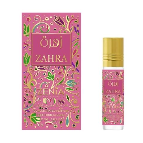 Zenia Zahra Perfume Oil Roll-On – 6ml / 0.2oz | Long Lasting Alcohol-Free Sweet Floral Gourmand Fragrance Oil with Orchid, Vanilla & Musk in Kuwait