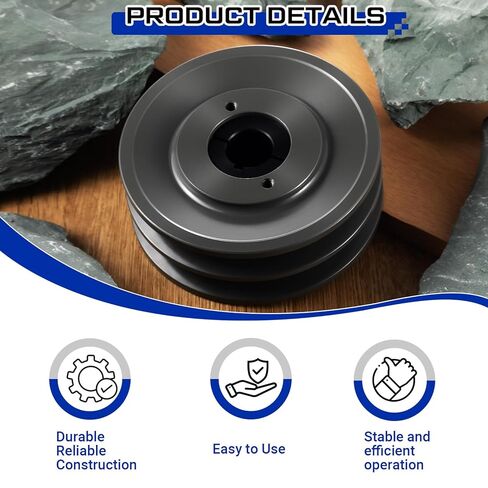 Fumete 2 Pcs 2BK52H 5" Dual Groove Pulley for 2 B Belt, Cast Iron Heavy Duty Sheave for Motor, Compressor, Pump, 7/8" Sheave Bushing in Saudi Arabia