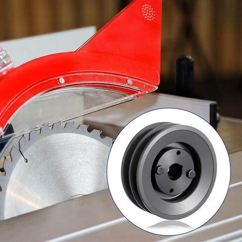 Fumete 2 Pcs 2BK52H 5" Dual Groove Pulley for 2 B Belt, Cast Iron Heavy Duty Sheave for Motor, Compressor, Pump, 7/8" Sheave Bushing in Saudi Arabia