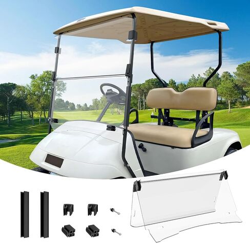 الزجاج الأمامي لعربة الجولف EZGO، الزجاج الأمامي الملون القابل للطي EZGO مناسب لعربة الجولف EZGO TXT & PDS & DCS لعام 1995-2013، استبدال الزجاج الأمامي EZGO TXT، درع الكمبيوتر الشخصي in Saudi Arabia