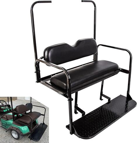 طقم المقعد الخلفي لعربة الجولف من HECASA مع دعم السقف متوافق مع 1995-Up EZGO TXT Freedom T48 Valor Black، NN2433 in Saudi Arabia