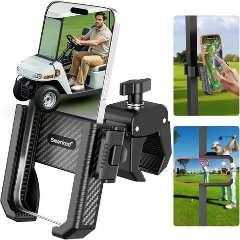 Golf Cart Phone Holder Mount - 3s Phone Clip Install, 1s Lock & Release，Phone Caddy for iPhone Galaxy & More Fits Yamaha Club Car EZGO Icon, Golf Cart Accessories Essentials Gift for Men Women in Saudi Arabia