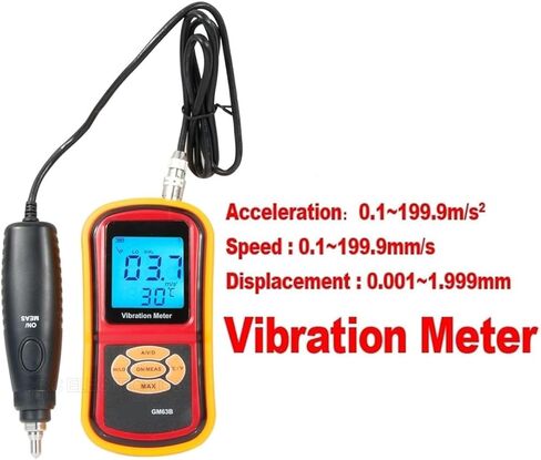 COYEUX Digital Vibration Meter, Handheld Vibration Monitoring Equipment, with Handle-Mounted Probe, for Mechanical Watches/Motors/Fans/Bearings in Kuwait