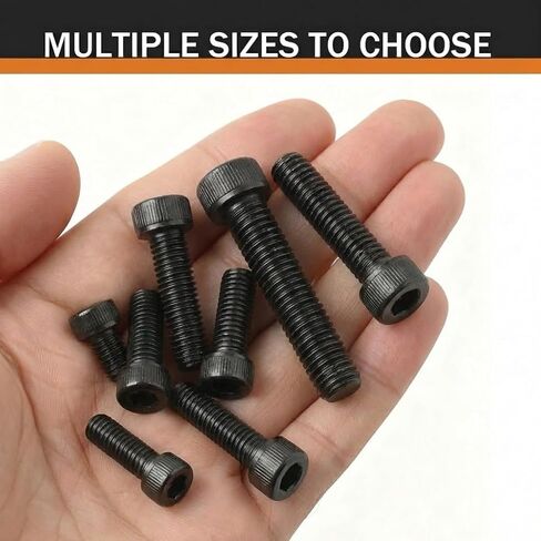 M5 x 20mm (50 Pack) Socket Head Cap Bolts with Hex Spanner, Black Oxide 304 Stainless Steel 18-8, Allen Socket Drive, Full Thread in Saudi Arabia