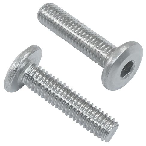 M6 x 30 مللي متر غطاء مقبس الرأس المسطح ألين البراغي 30 قطعة مسامير غطاء مقبس الرأس المستدير المسطح ، M6 304 مسامير أثاث من الفولاذ المقاوم للصدأ in Kuwait