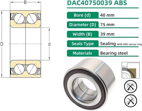 1 قطعة DAC40750039ABS عجلة تحمل مع ABS الاستشعار الدائري 40x75x39 مللي متر 200996 713618910 9036340079 90363W0005 محامل in Saudi Arabia