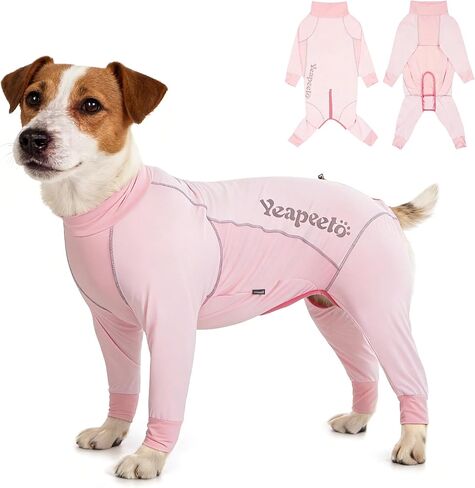Yeapeeto Dog Sun Protection Cooling Suit UPF 50+, Quick-Dry Breathable Jumpsuit for Large & Medium Dogs, Outdoor Dirt-Resistant Shedding Control Pet Apparel (Blush Pink, X-Large) in Kuwait