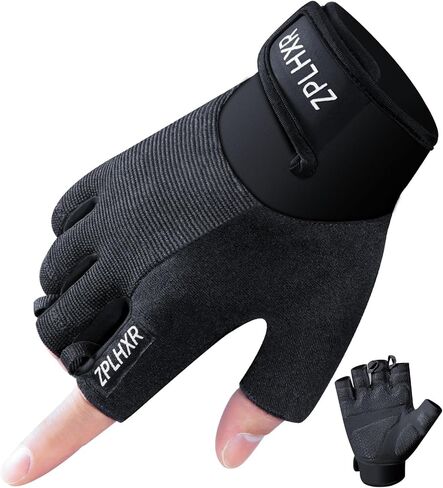 Workout Gloves for Men and Women, Gym Gloves for Weight Lifting, Exercise, Cycling, Training & Fitness, Fingerless with Padded Grip, Full Palm Protection & Breathable Design in Saudi Arabia