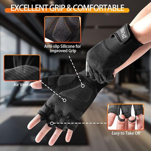 Workout Gloves for Men and Women, Gym Gloves for Weight Lifting, Exercise, Cycling, Training & Fitness, Fingerless with Padded Grip, Full Palm Protection & Breathable Design in Saudi Arabia