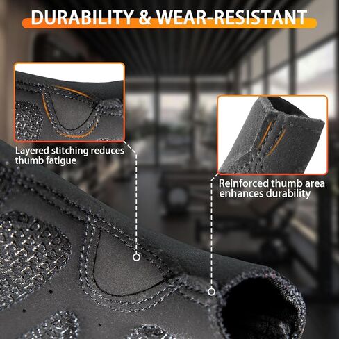 Workout Gloves for Men and Women, Gym Gloves for Weight Lifting, Exercise, Cycling, Training & Fitness, Fingerless with Padded Grip, Full Palm Protection & Breathable Design in Saudi Arabia